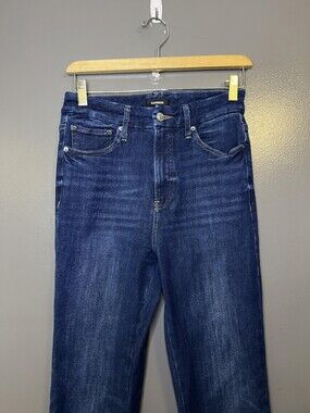 Express 90s Slim Super High Rise Jeans Womens M Dark Wash Ultra Stretch Denim